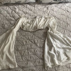 The Doll House white satin crop top